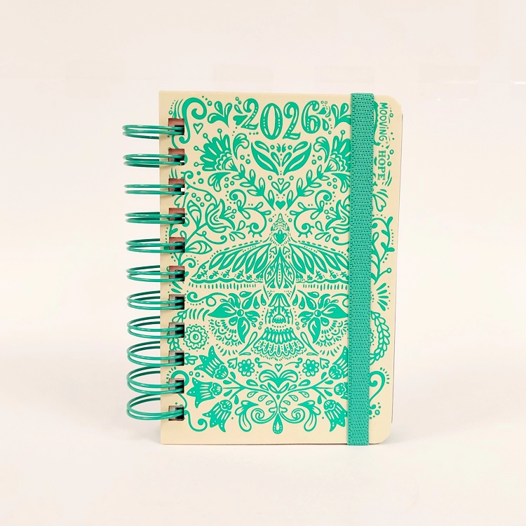 Agenda Mooving 2026 Hope Verde Dia por Pagina 10x15cm con Espiral ART.1403103